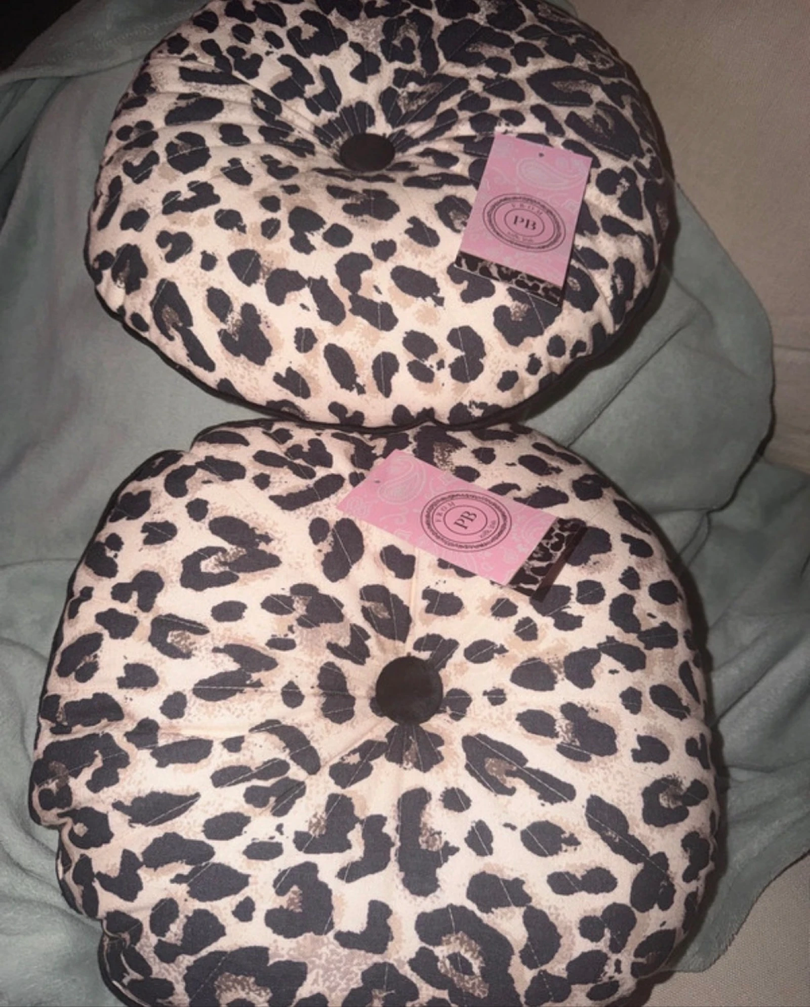 2 leopard print cushions 